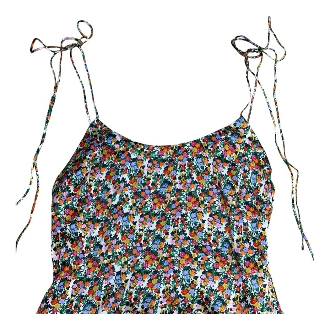 For Love & Lemons Multi Floral Print Hayes Midi Dress Womens M - Picture 3 of 9